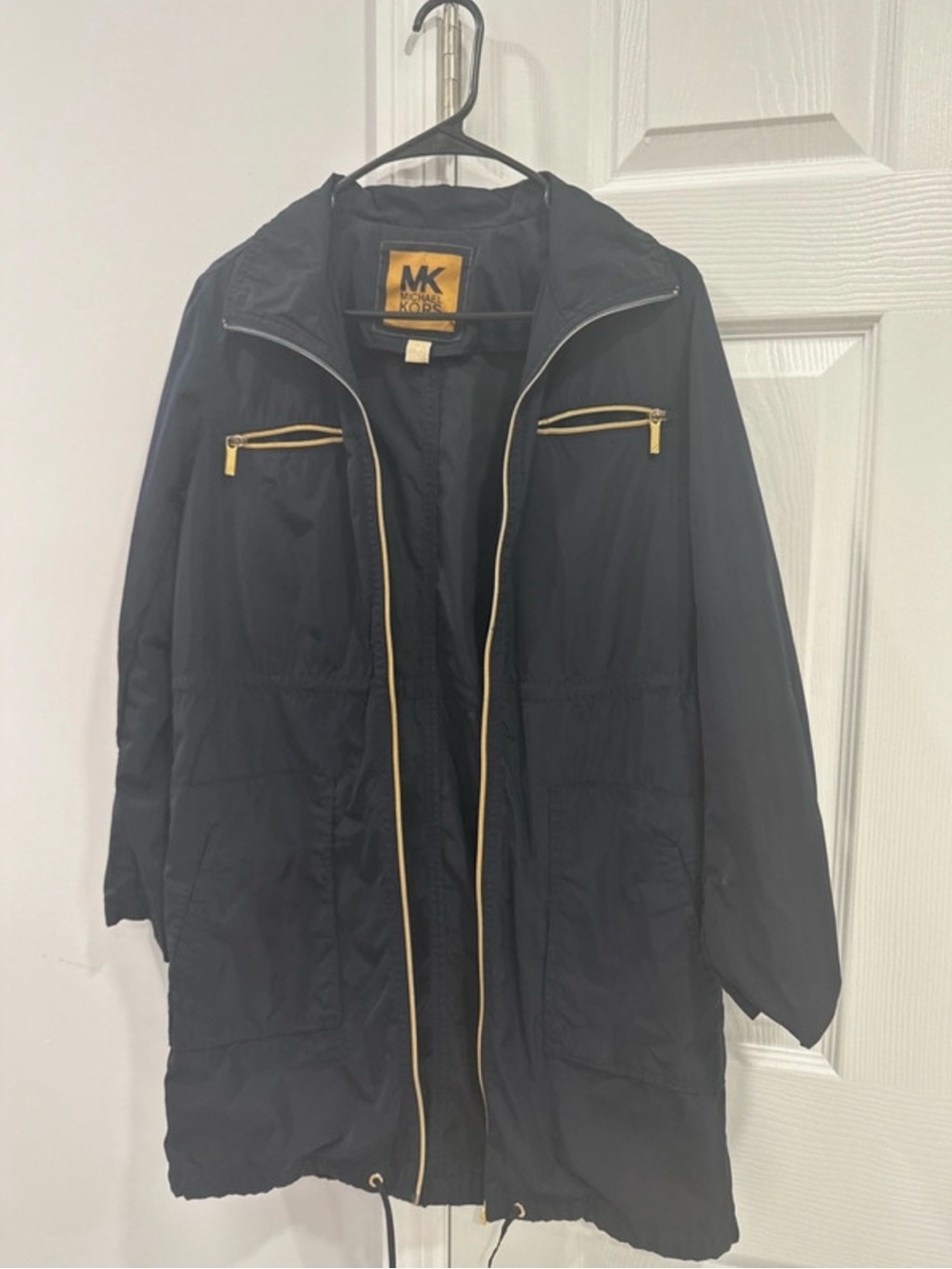 Michael Kors Men’s Black Zip-Front Jacket with Gold Trim